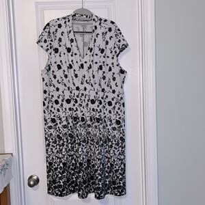 Avenue Black and White Floral Dress